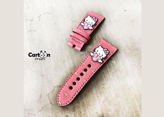 Pink Hello Kitty Gunny Straps for Audemars Piguet Panerai